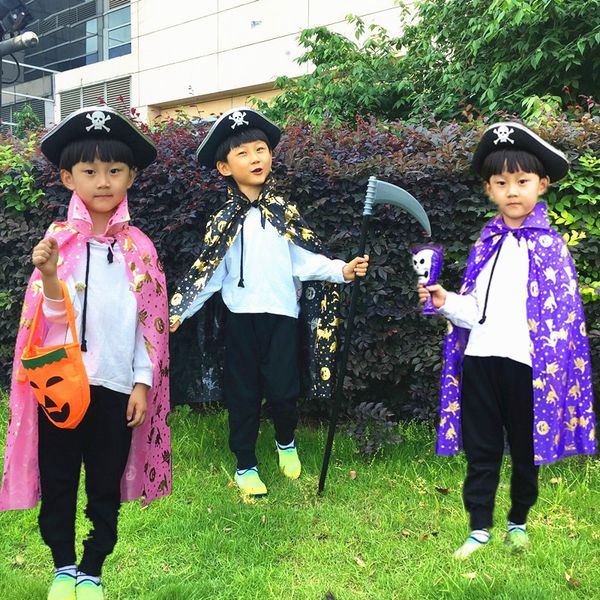 

kids halloween cloak halloween witch wizard gown robe child cosplay costume cape pumpkin black blue cloak