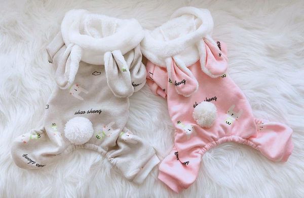 

letter printed plus velvet jumpsuit for dogs 2019 autumn and winter warm four legs pet clothes dog pijamas dog christmas pajamas