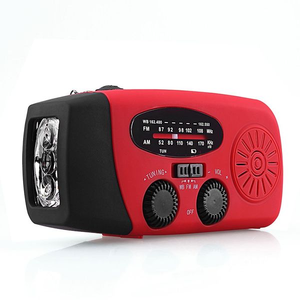 

Multifunctional hand radio olar crank dynamo powered am fm noaa weather radio u e emergency led fla hlight and power bank