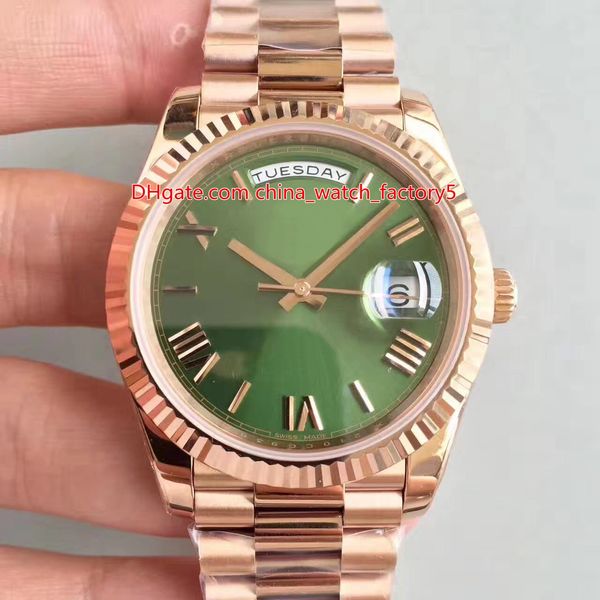 

5 color super version v8 n 40mm day-date president 228235 roman dial 18k rose gold swiss cal.3255 movement automatic mens watch watches, Slivery;brown