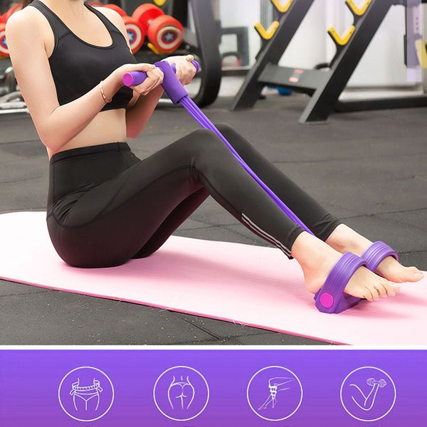 

fitness resistance bands elastic sit up pull rope workout bands sport 4 tube pedal ankle elastic rope puller indoor