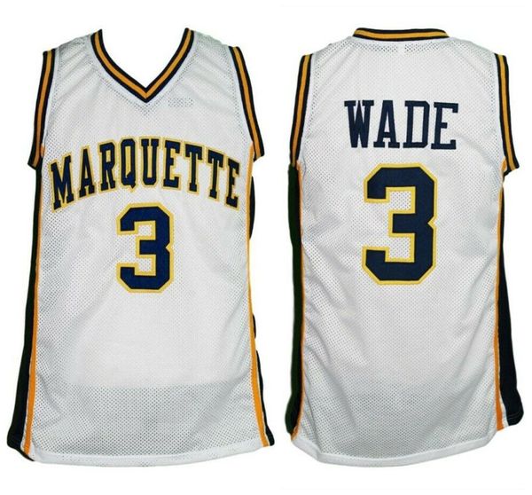 2019 Dwyane Wade 3 Marquette Golden Eagles College White Retro Basketball Jersey Mens Stitched Custom Any Number Name Jerseys From Yufan5 2335