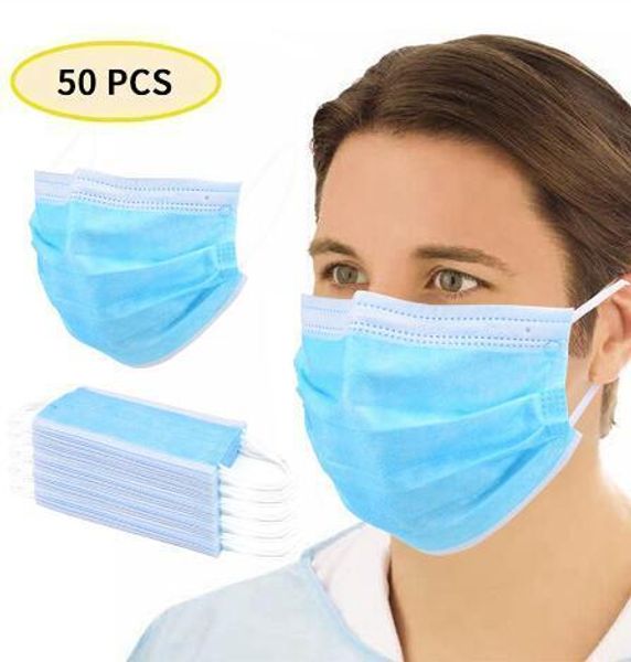 

dust mouth ear-loop mask disposable layer 3 face masks anti-dust cover non-woven safety masks breathable mask with box package new gga3273