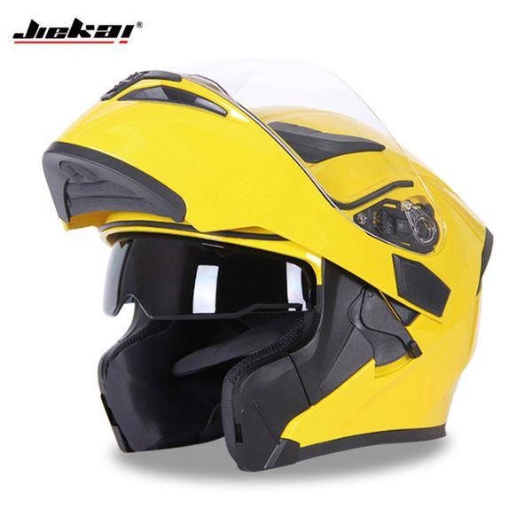 

jiekai yellow motorcycle flip up winter summer helmets safety racing motocross capacete quad dirt bike helmet