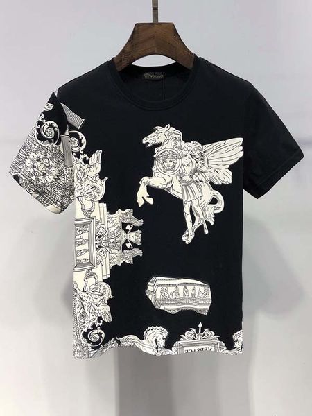 

mens versace дизайнерская мужская женская футболка опрятный стиль футболки летняя мода повседневная уличная футболка роскошная классическая, White