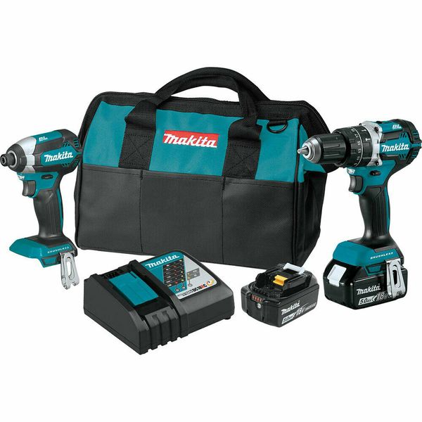 

Makita xt269t 18 volt 5 0ah 2 tool bru hle cordle driver combo kit