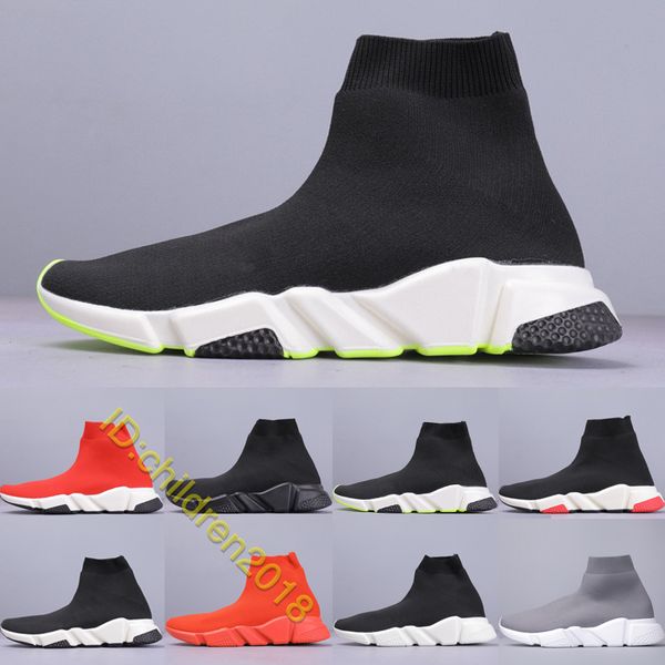 

2019 luxury speed ​​trainer носки обувь для мужчин женщин бренд дизайнер повседневная обувь высокого качества черный белый вольт красные кро, Black