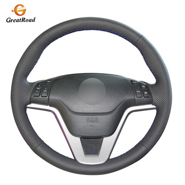 

black pu artificial leather car steering wheel cover for crv 2007-2011