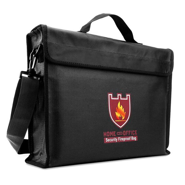 

1* document bag double-sided fireproof document cash passport bag fire resistant waterproof practical
