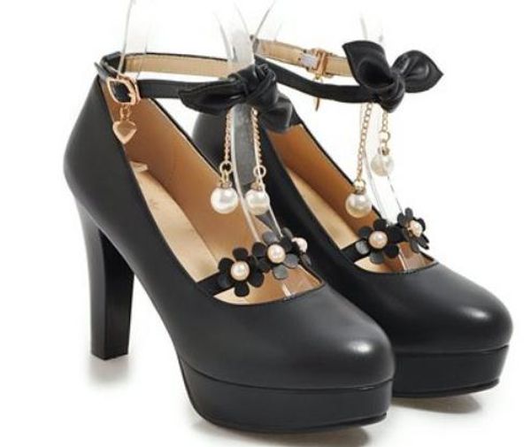 

2019 women's shoes in spring and autumn with new style high heel coarse heel round head waterproof table@6020, Black