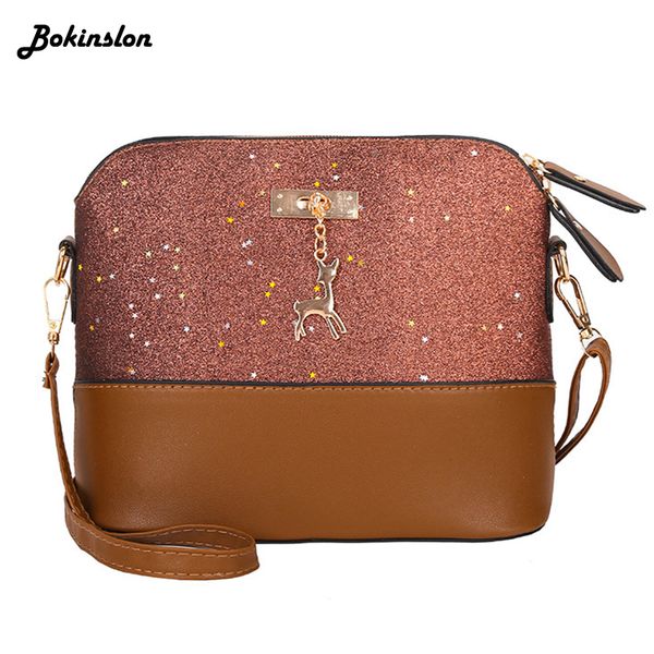 

bokinslon shoes handbag bag casual women pu leather large capacity shoulder messenger bag female