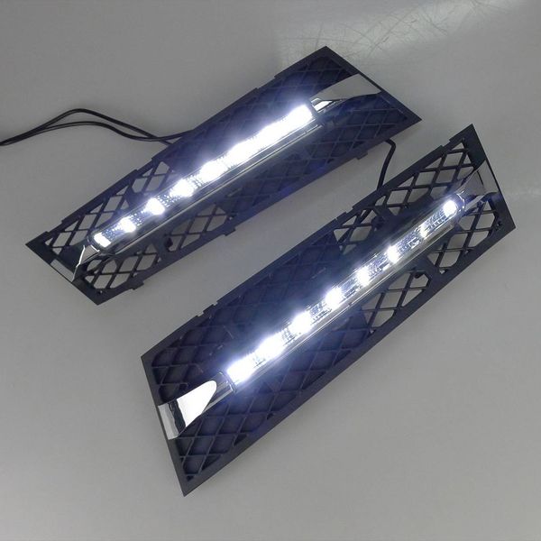 BMW F10 F18 için 1 Set DRL Gündüz Işıklar Daylight Otomobil için LED Sis kafa lambası kapağı 5series 520i 525i 530i 535i 2010 2011 2012 2013