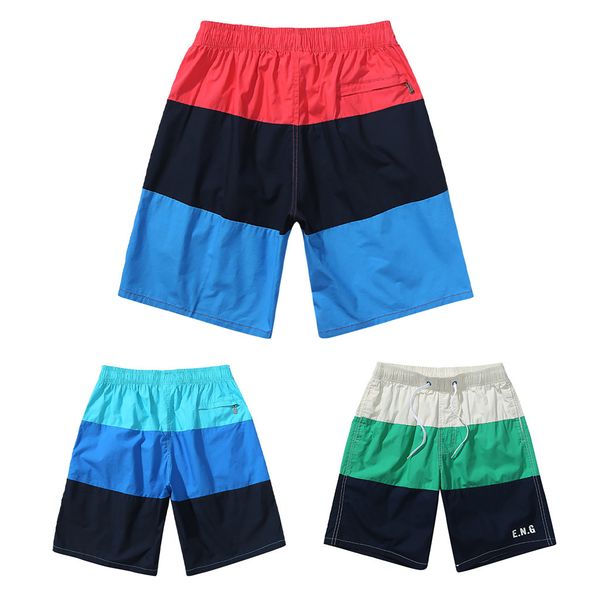 

new spring summer beach shorts men's elastic waist splicing swimming trousers and beach surfing shorts plus size l415, White;black