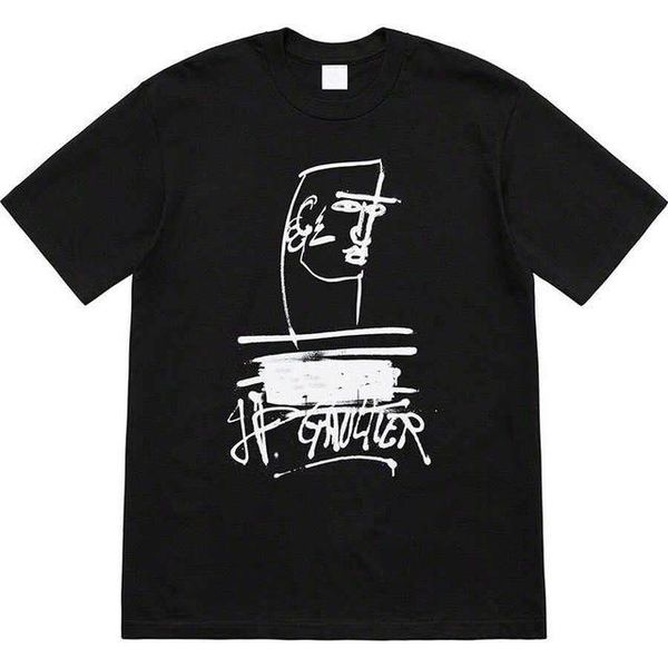 

colors 19ss jean paul tee t-shirt men 1s:1 summer style fashion casual t shirt, White;black