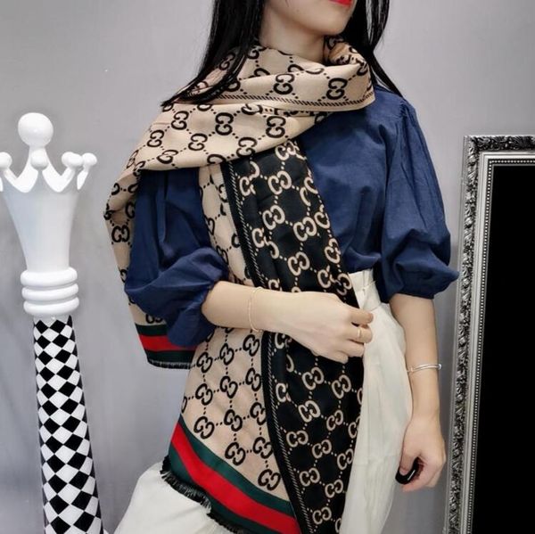 

style new winter scarf cashmere blended fabric double - sided color both scarf and shawl size 180*70, White
