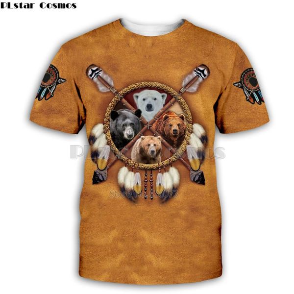 

Pl tar co mo new tyle harajuku bear totem native america hoodie 3d print intere ting character funny weat hirt fa hion tee