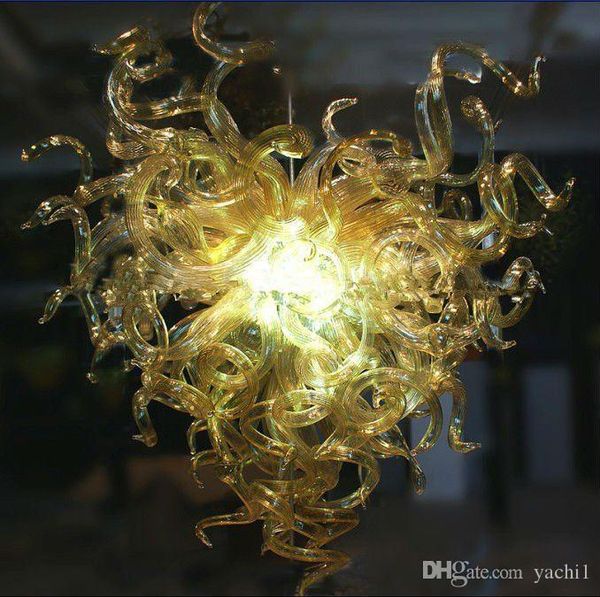 

elegant tiffany stained gold blown glass chihuly style chandelier light led bulbs hand blown murano glass pendant lamps for lvingroom