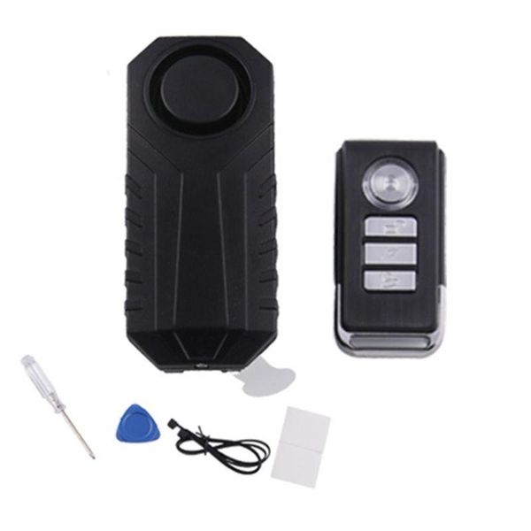 

remote control mountain bike waterproof alarm for motorcycle anti-theft device 113db wireless vibration bike security alarm