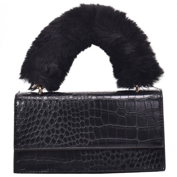 

retro fashion crocodile pattern plush tote nag 2019 new quality leather women's designer handbag chain shoulder messenger bag