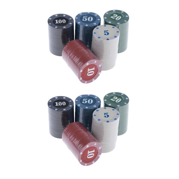 

200 шт poker chip set для texas holdem, блэкджек, азартные игры, карты - казино фишки с числами