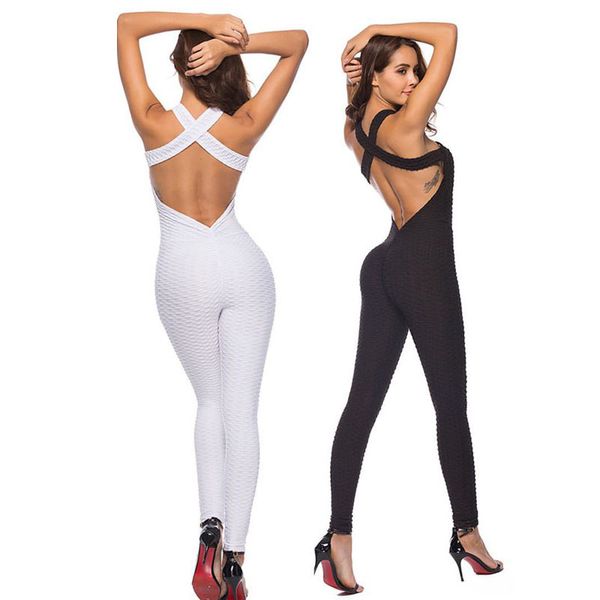 

yoga outfits womens jumpsuits workouts tights sports wear active cross clothing scrunch bum gym suit one-piece set fitness booty joggin, White;red
