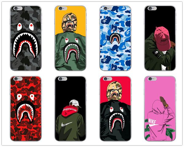 

Luxury Design Cell Phone Case Trend Brand Shark Mouth For Iphone Xr 6 7 8 X Plus Xs Max TPU Soft Phone Cases