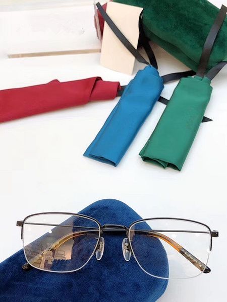 

new super-light 0686oa halfrim frame glasses 54-18-140 slim metal semi-rim for prescription eyeglasses goggles fullset packing case, Black