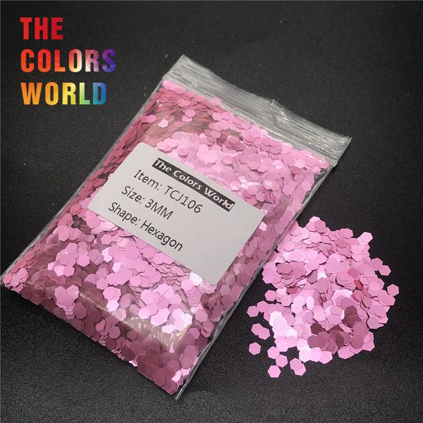 Tcj106 Pearlescent Matte Light Mallow Color Hexagon Shape For Nail