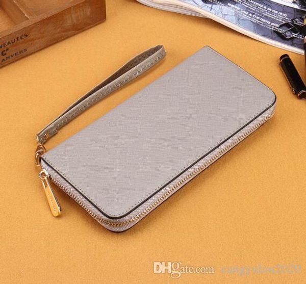 

selling new fashion light grey women's single zipper wallet classic designer women pu leather bag lady long purse 22x2x, Red;black