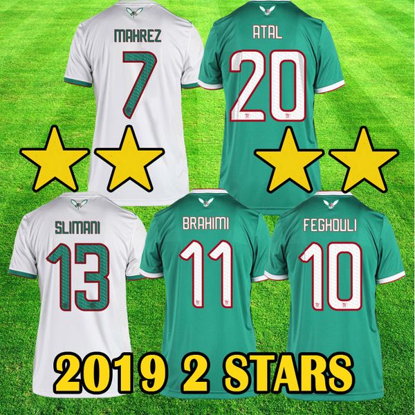 

algeria 2019 2 stars african cup champions afcon mahrez soccer jerseys atal brahimi feghouli bounedjah bouazza football shirts quality, Black;yellow