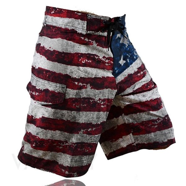 

New Fashion Men Beach Shorts Casual Knee Length Printed Pants With Drawstring Fasten Tape Summer Middle Waist