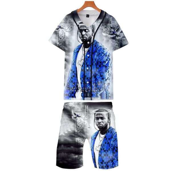 

singer смок мужские 2pcs наборы 3d печати v шеи мужская два бюстье vest шорты комплекты, Gray