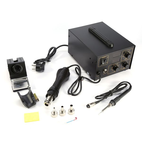 

led display 220v 998d soldering station electric iron station welder & air gun & nozzles