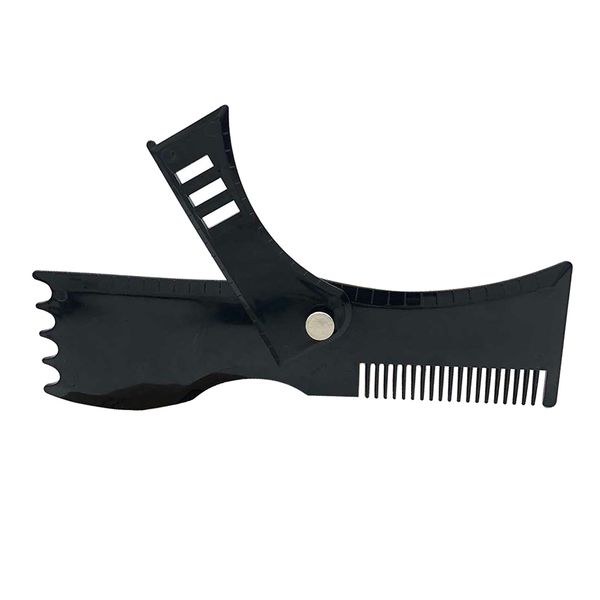 

portable adjustable beard shaping tool template guide trimmer ruler stencil, Silver