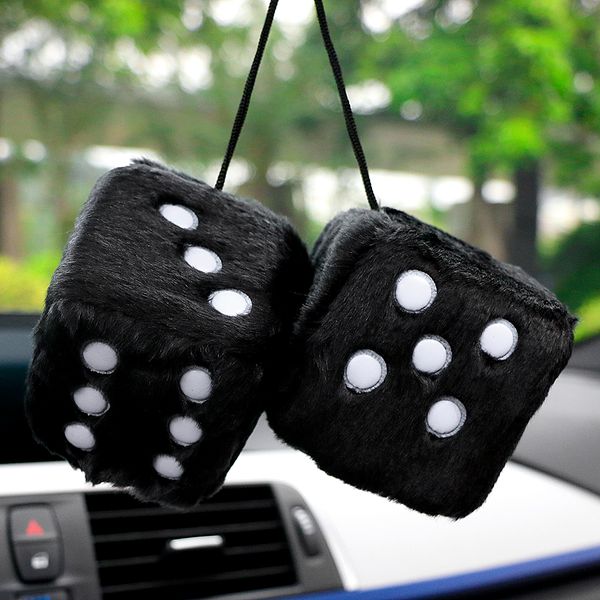 

car pendant colorful plush dice craps jdm automobiles rear view mirror charms hanging suspension ornaments desk home decoration