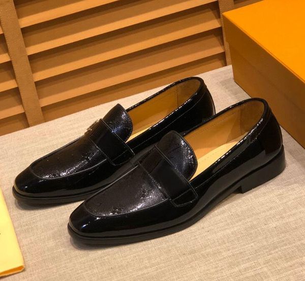 

brand new louise mens wedding dress designer genuine leather slip on office for male shoes big size 38-47, Black