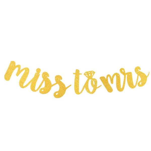 

glitter gold miss to mrs bachelorette bridal shower wedding party decoration bunting banner