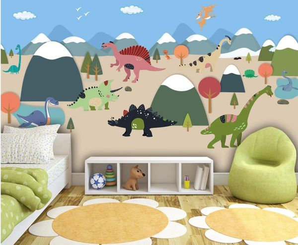 

carton jurassic dinosaur wallpaper mural 3d kids bedroom wallcoverings for walls murals 3d wall paper hd contact paper custom