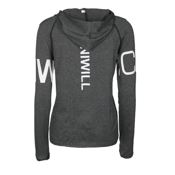 

women clothing sweater autumn winter comfortable slim letter printing rubber hooded sports shirt female coat, Black
