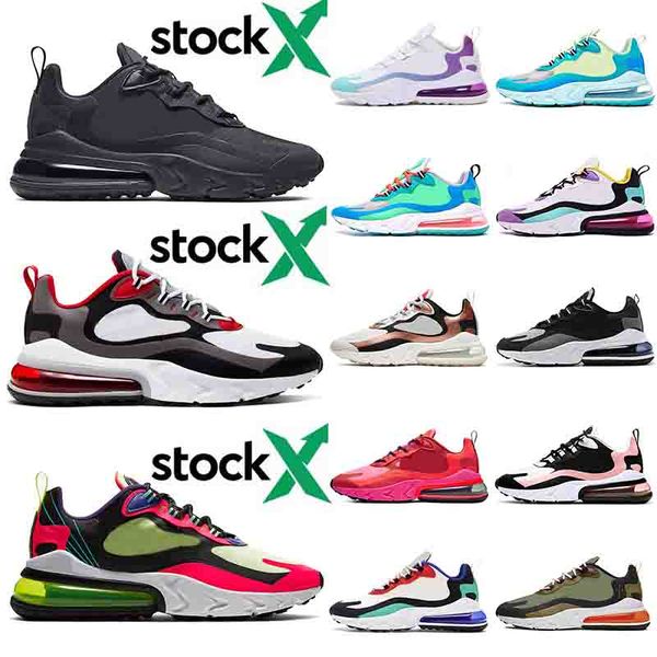 

stock x new arrival running shoes 270 react epic for womens mens sports hip hop triple black travis scotts orange bleached coral sneakers, White;red