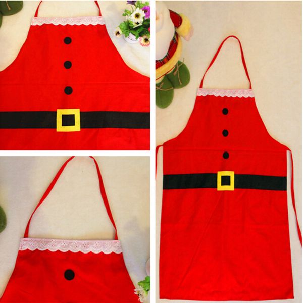 

cute cotton christmas santa claus apron navidad natal patterns funny women kids child chef cooking kitchen dinner aprons