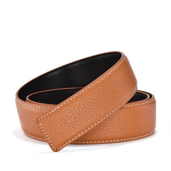 

customizable leather buckle belts fashion business mens belt leather material black orange rich style, Black;brown