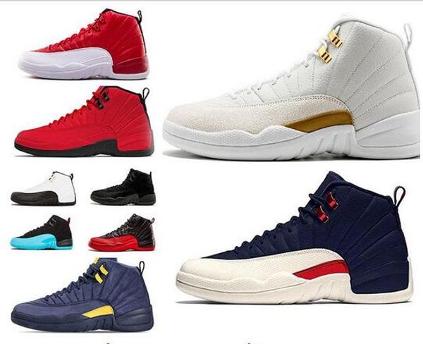 

jumpman xii gym red bulls vachetta tan navy michigan sports basketball shoes mens trainers 12s suede us 7-12