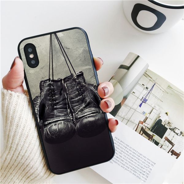

coque luxury old boxing gloves cover for iphone 11 pro xs max xr case for iphone 8 7 6s plus 5s se case soft silicone cover.