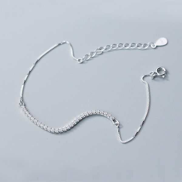 

100% real 925 sterling silver temperament single row cubic zirconia crystal fashion bracelet for women girls lady gift jewelry, Golden;silver