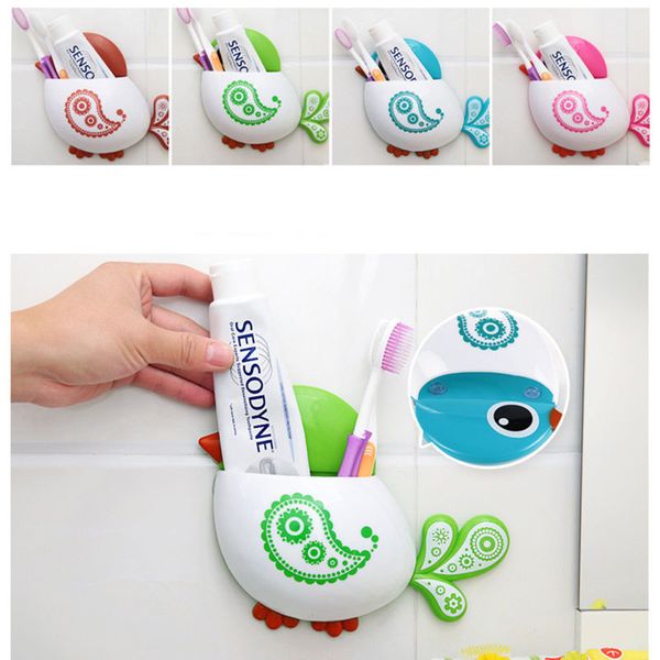 

lovely cartoon attractive bird pattern tooth brush holder household items bathroom set