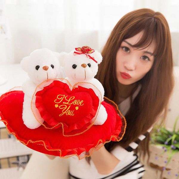 

2018 creative cute love puppy love teddy bear dolls stuffed animals toys valentine's day gift plush toys wholesale