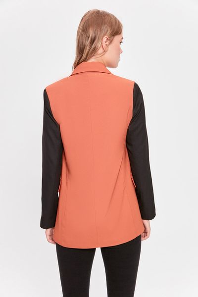 

trendyol tile with color block jacket twoaw20ce0301, Black;brown