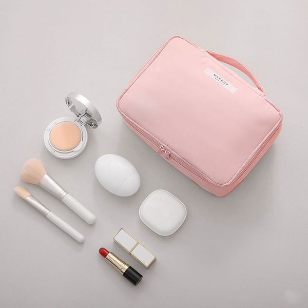 

travel cosmetic bag women makeup bags toiletries organizer waterproof female storage make up cases pure pink light blue green#g7
