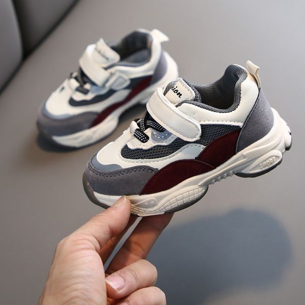 

autumn children's casual shoes spring soft bottom non-slip sports shoes boys girls breathable wear-resistant running, Black;red